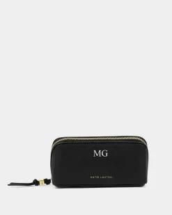 Katie Loxton Fold-Out Mirror Makeup Bag Black New