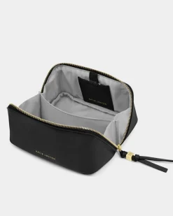 Katie Loxton Fold-Out Mirror Makeup Bag Black New