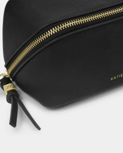 Katie Loxton Fold-Out Mirror Makeup Bag Black New