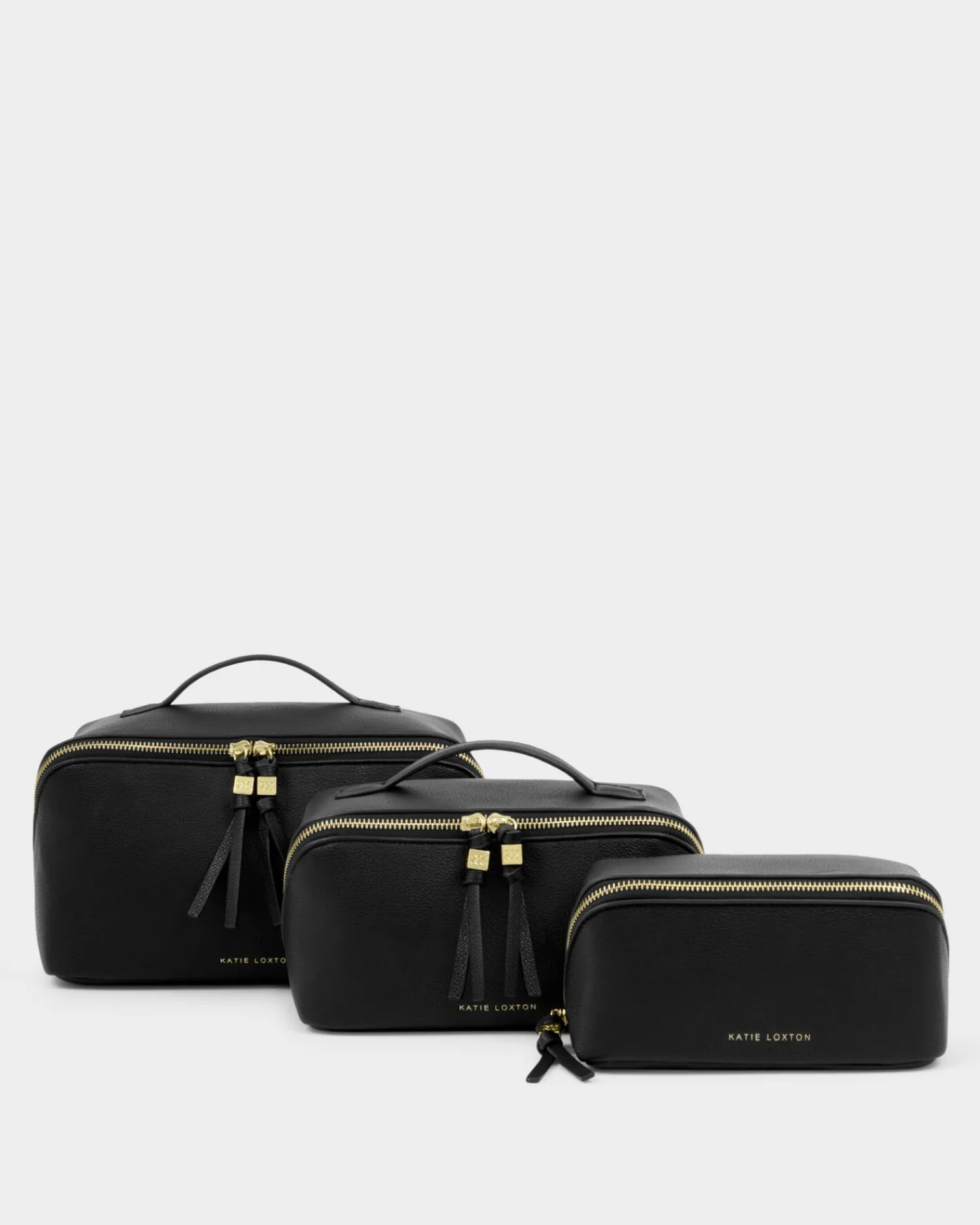 Katie Loxton Fold-Out Mirror Makeup Bag Black New