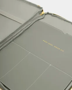 Katie Loxton Folio Laptop Case Graphite Green