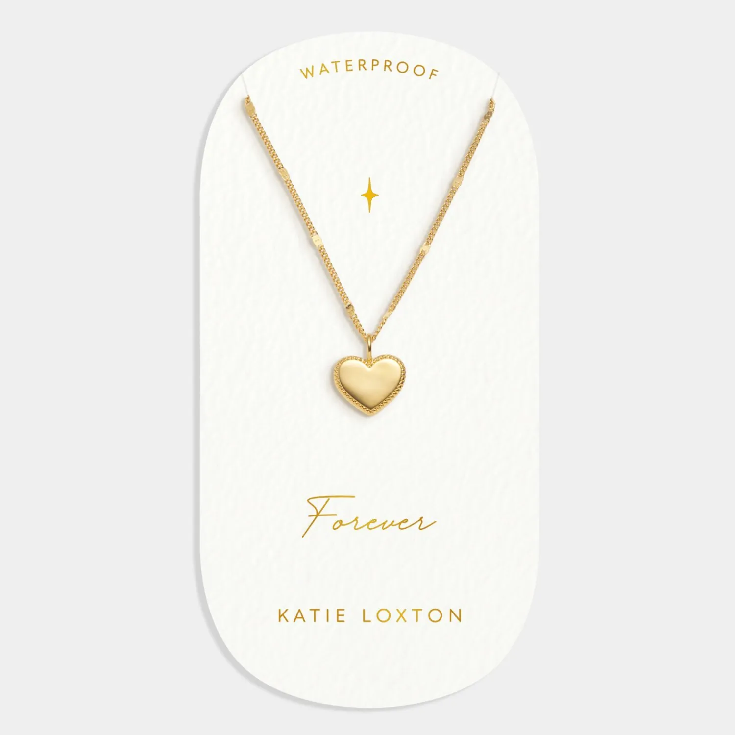 Katie Loxton Forever' Waterproof Gold Heart Necklace Clearance