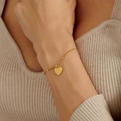 Katie Loxton Forever' Waterproof Gold Heart Bracelet Discount