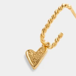 Katie Loxton Friendship' Waterproof Gold Heart Hoop Earrings Clearance