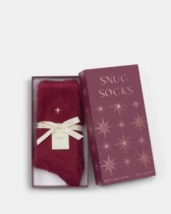 Katie Loxton Gift Boxed Fluffy Socks Cherry Outlet