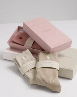 Katie Loxton Gift Boxed Heart Socks Taupe Discount