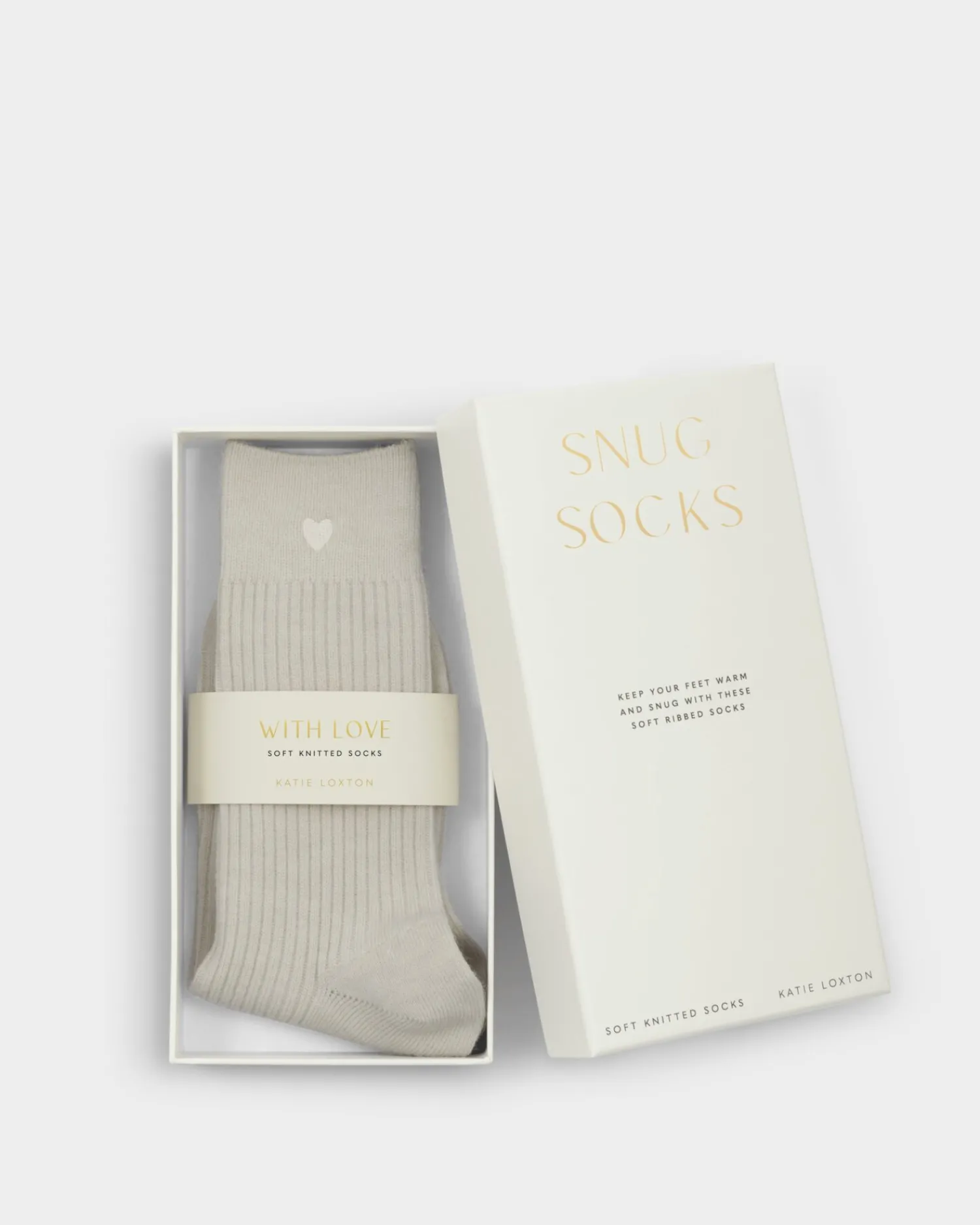 Katie Loxton Gift Boxed Heart Socks Off White Sale