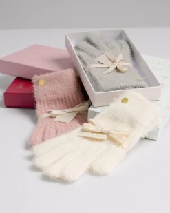 Katie Loxton Gift Boxed Knitted Gloves White Sale