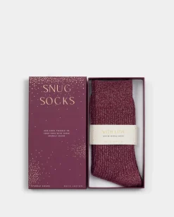 Katie Loxton Gift Boxed Sparkle Socks Cherry Red Clearance