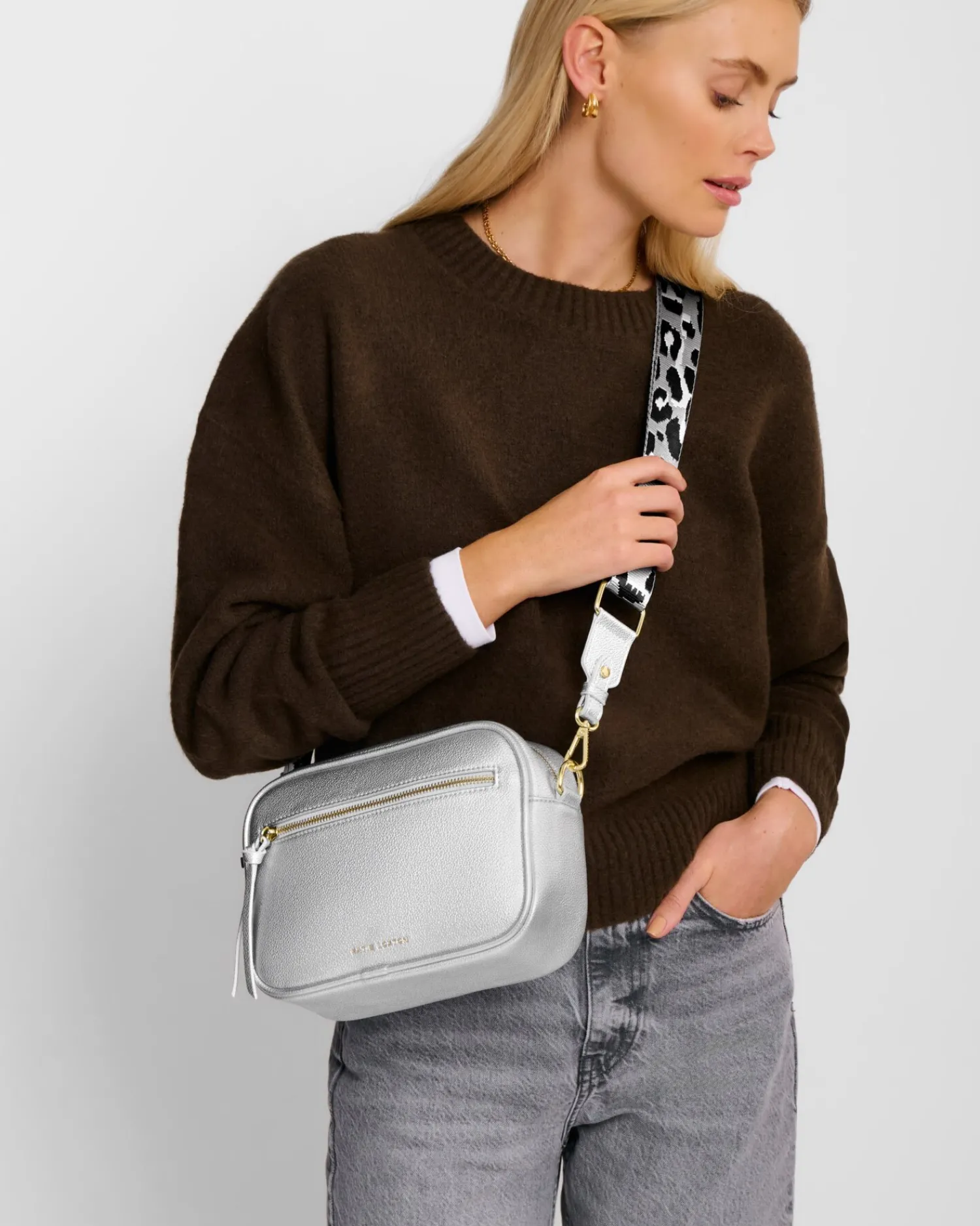 Katie Loxton Hallie Crossbody Bag Silver Discount