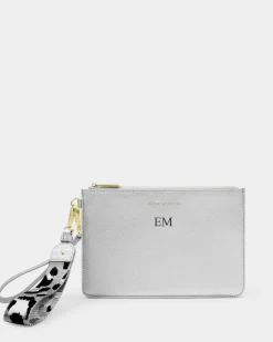 Katie Loxton Hallie Wristlet Pouch Silver Outlet