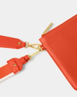 Katie Loxton Hallie Wristlet Pouch Deep Orange Outlet