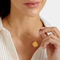 Katie Loxton Happiness' Waterproof Gold Antique Coin Necklace