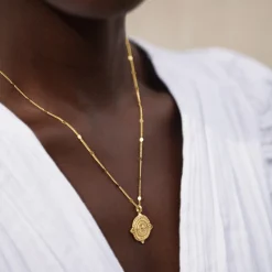 Katie Loxton Happiness' Waterproof Gold Antique Coin Necklace
