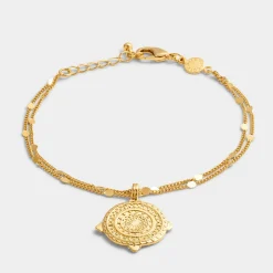 Katie Loxton Happiness' Waterproof Gold Antique Coin Bracelet Sale
