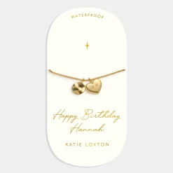 Katie Loxton ' Waterproof Gold Charm Bracelet Happy Birthday Discount