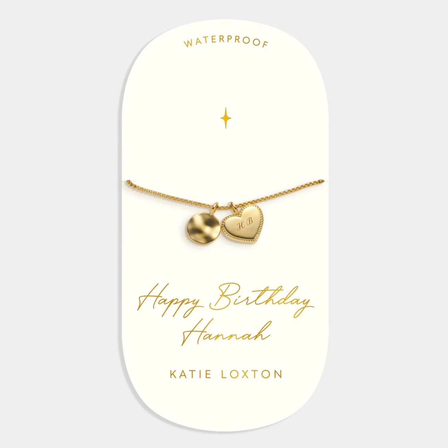 Katie Loxton ' Waterproof Gold Charm Bracelet Happy Birthday Discount