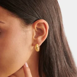 Katie Loxton Harper Waterproof Gold Twist Hoop Earrings Best