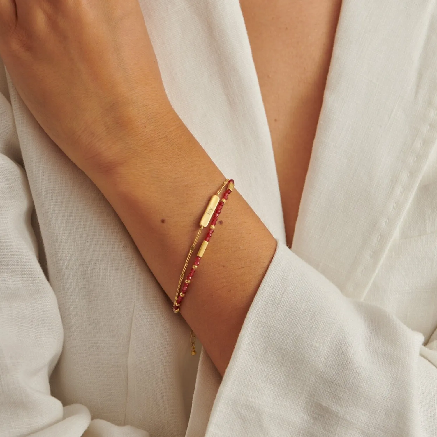 Katie Loxton ' Waterproof Gold Birthstone Bracelet January Outlet