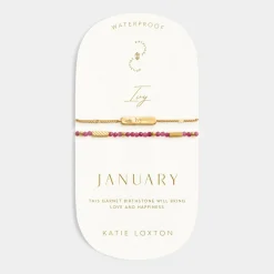 Katie Loxton ' Waterproof Gold Birthstone Bracelet January Outlet