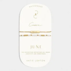Katie Loxton ' Waterproof Gold Birthstone Bracelet June Outlet