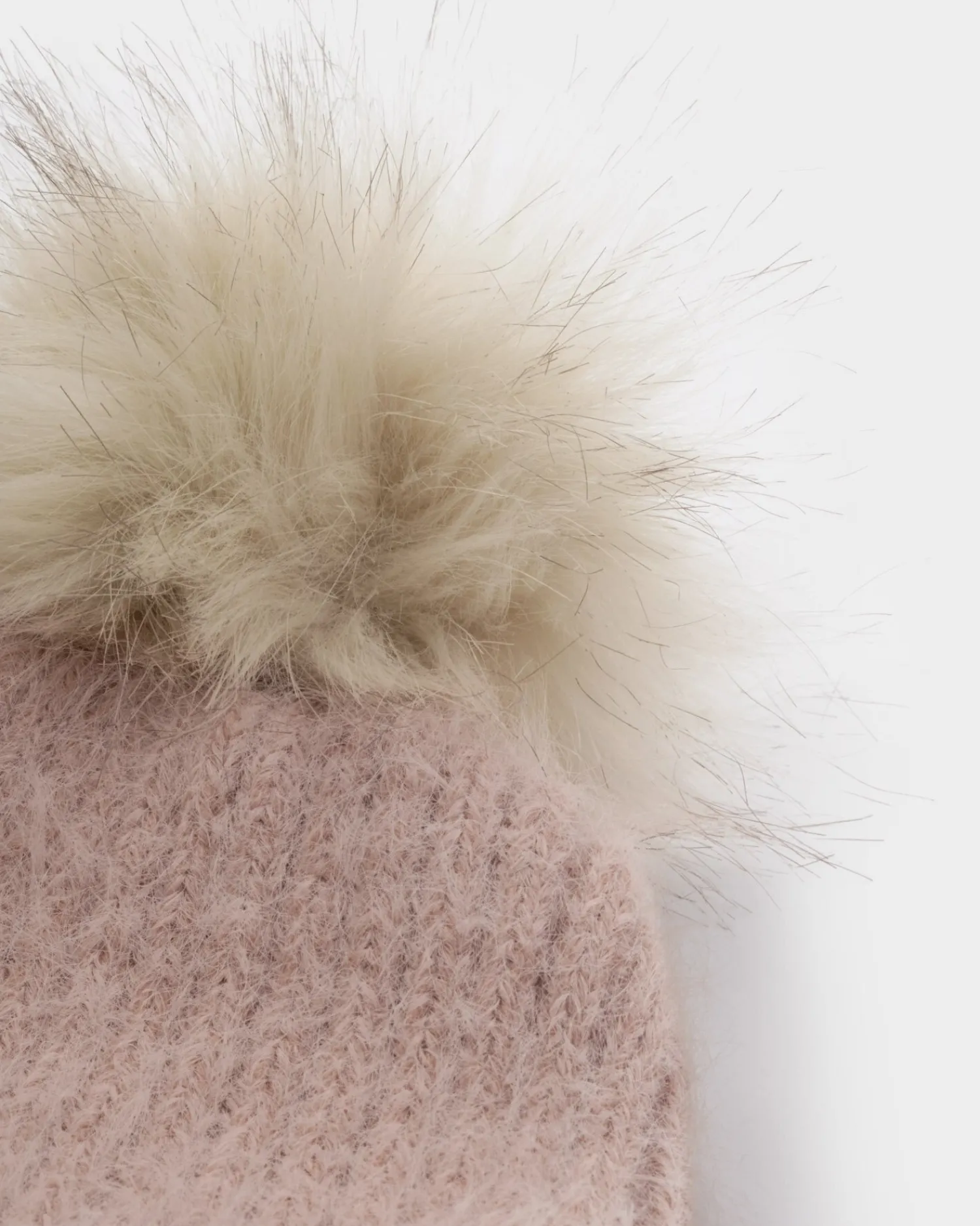 Katie Loxton Knitted Pom Pom Hat Dusty Pink New