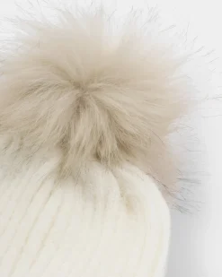 Katie Loxton Knitted Pom Pom Hat White