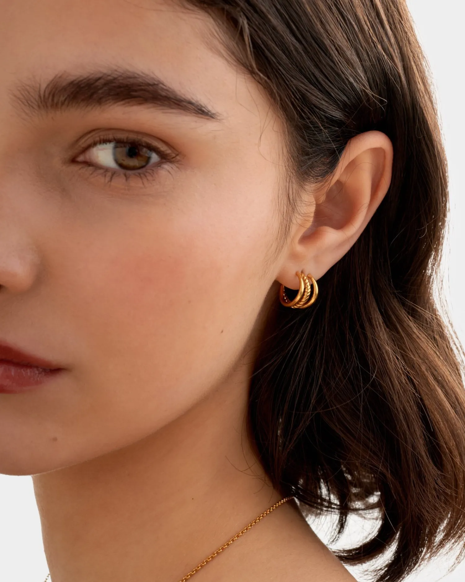 Katie Loxton Laia Waterproof Gold Illusion Hoop Earrings Hot