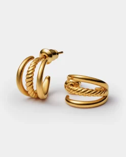 Katie Loxton Laia Waterproof Gold Illusion Hoop Earrings Hot