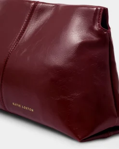 Katie Loxton Laila Patent Crackle Clutch Cherry Sale