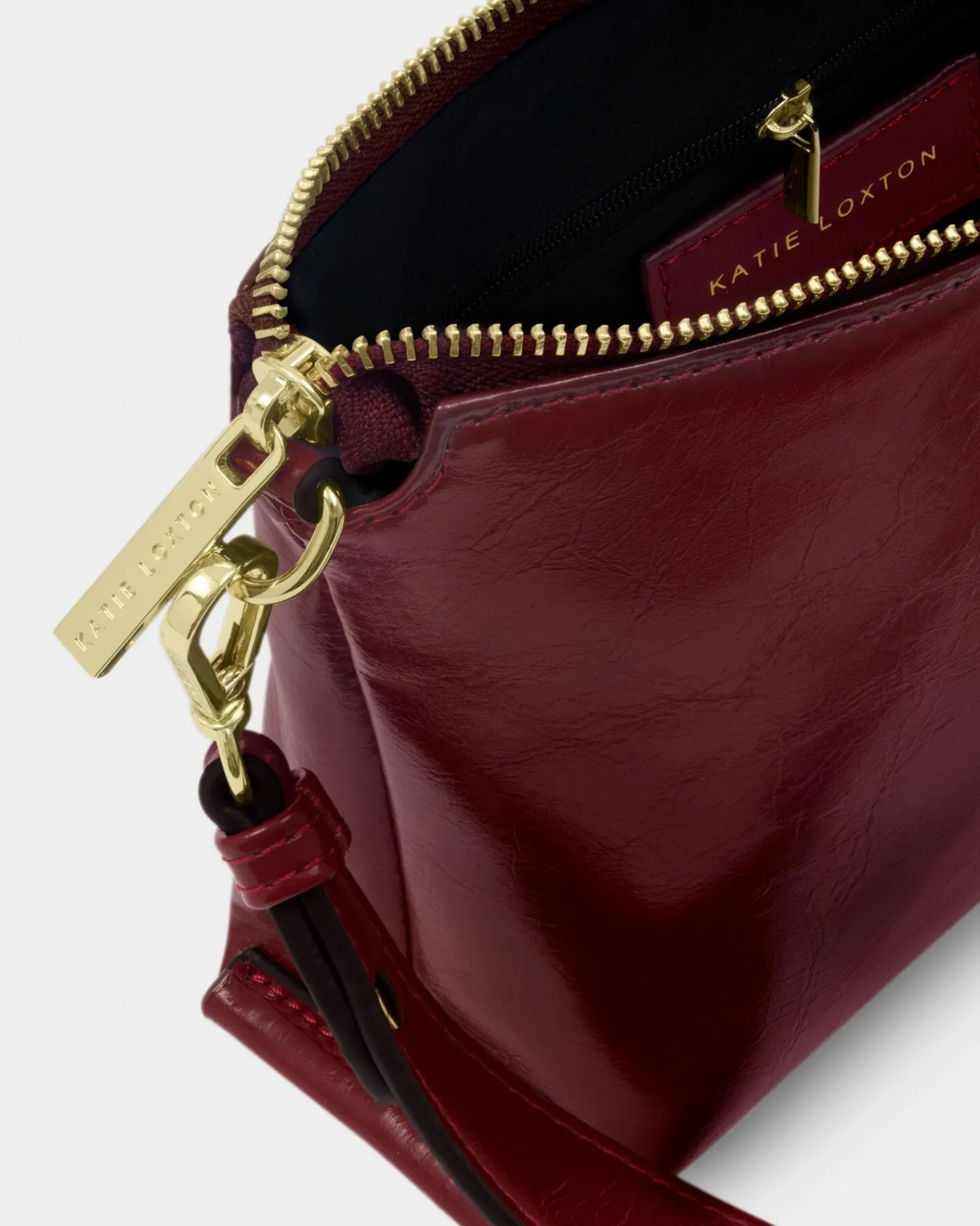 Katie Loxton Laila Patent Crackle Crossbody Bag Cherry