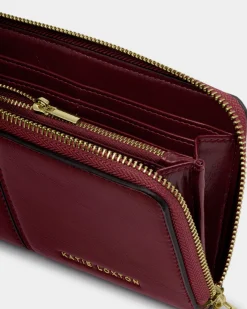 Katie Loxton Laila Patent Crackle Purse Cherry