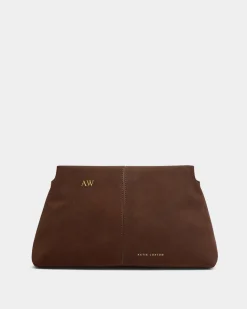 Katie Loxton Laila Suedette Clutch Chocolate