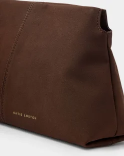 Katie Loxton Laila Suedette Clutch Chocolate
