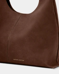 Katie Loxton Laila Suedette Shoulder Bag Dark Chocolate New