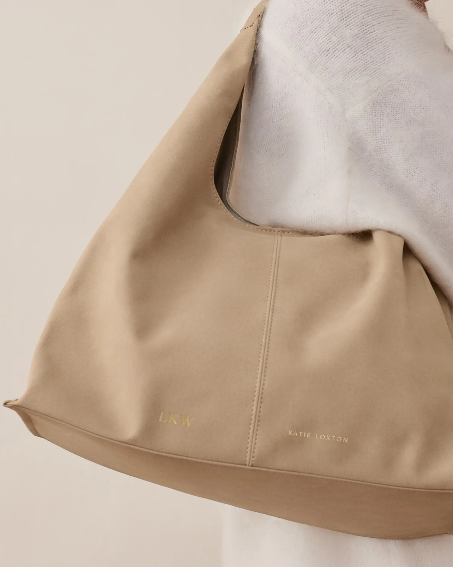 Katie Loxton Laila Suedette Shoulder Bag Light Taupe