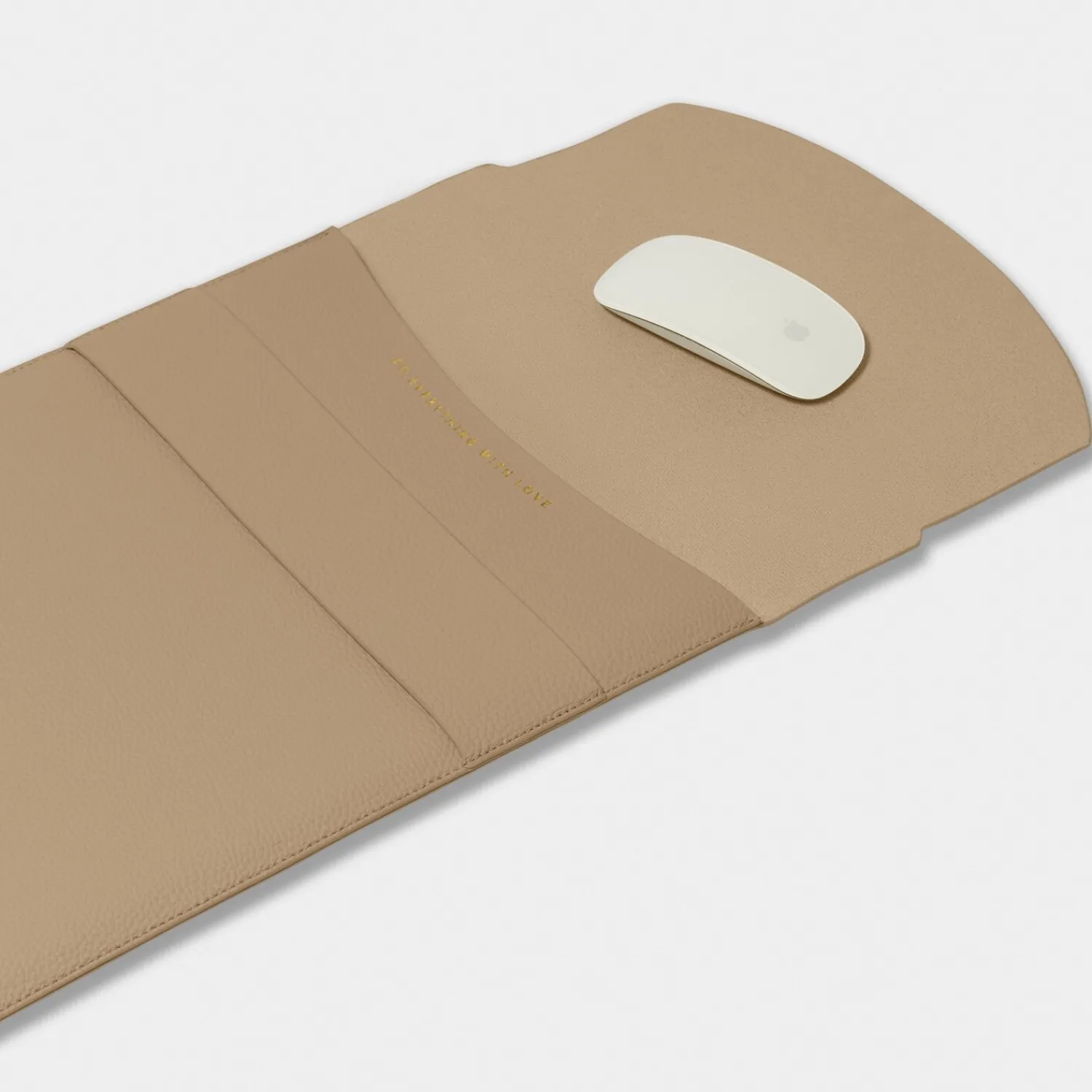 Katie Loxton Laptop Sleeve 'Do Everything With Love' in Light Taupe Discount