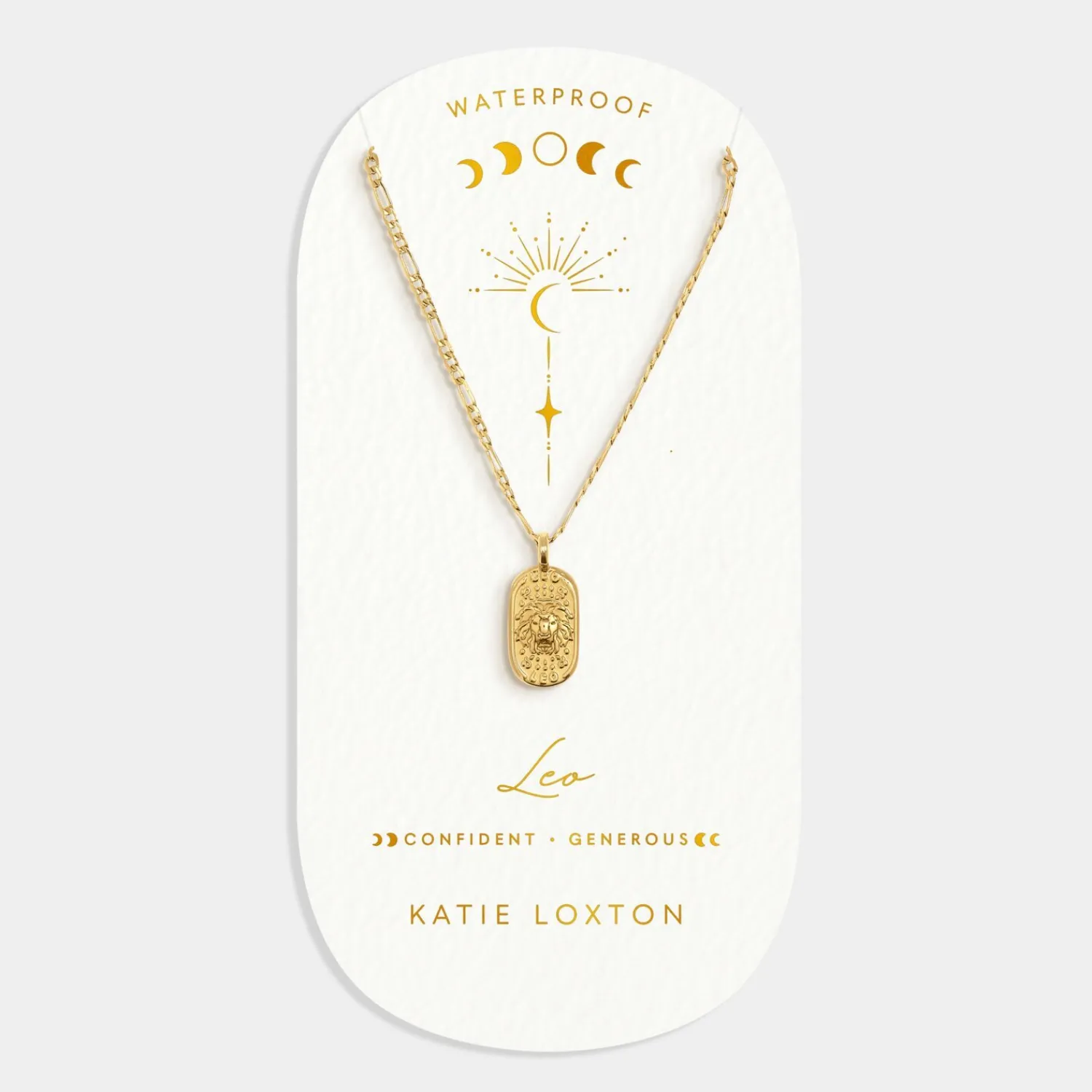 Katie Loxton Leo' Waterproof Gold Zodiac Necklace 23rd Jul 22nd Aug Sale