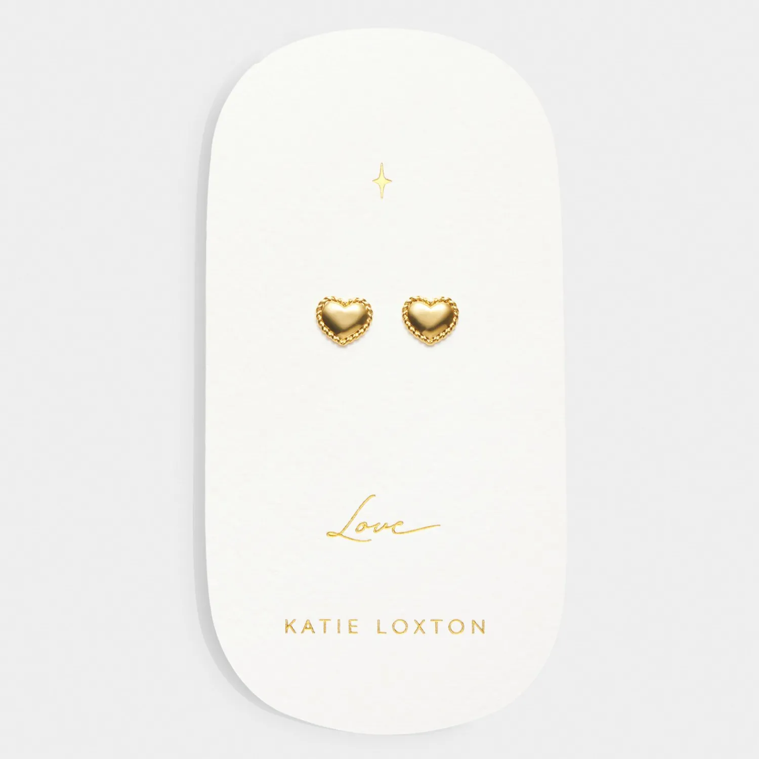 Katie Loxton Love' Waterproof Gold Heart Earrings New