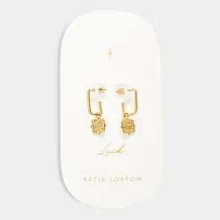 Katie Loxton Luck' Waterproof Gold Antique Coin Hoop Earrings