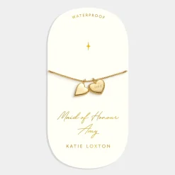 Katie Loxton ' Waterproof Gold Bridal Charm Bracelet Maid Of Honour Discount