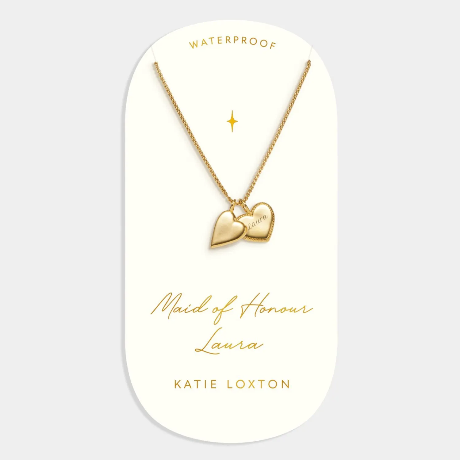 Katie Loxton ' Waterproof Gold Bridal Charm Necklace Maid Of Honour Outlet