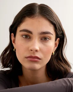 Katie Loxton ' Waterproof Gold Birthstone Hoop Earrings March New