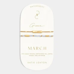 Katie Loxton ' Waterproof Gold Birthstone Bracelet March Sale
