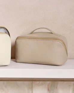 Katie Loxton Medium Make Up & Wash Bag Light Taupe Best