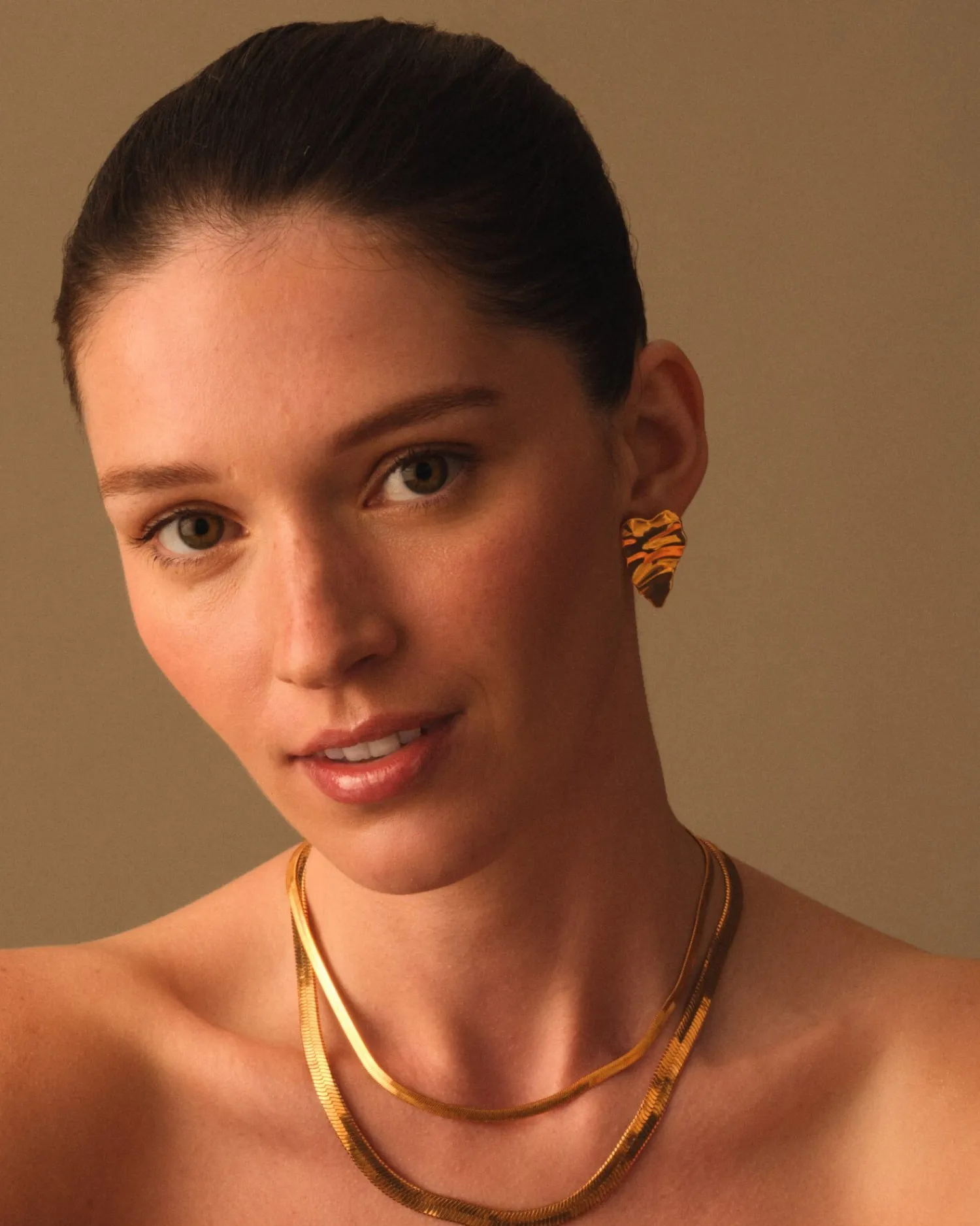 Katie Loxton Molten Waterproof Gold Heart Oversized Earrings Online
