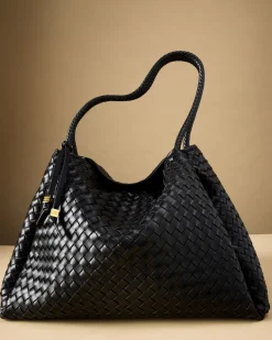 Katie Loxton Nova Hand Woven Large Shoulder Bag Black Online