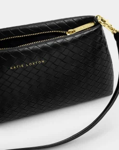 Katie Loxton Nova Woven Texture Clutch Black Hot