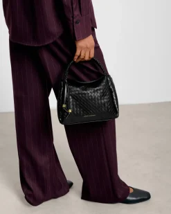 Katie Loxton Nova Woven Texture Top Handle Bag Black
