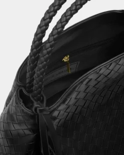 Katie Loxton Nova Woven Texture Top Handle Bag Black